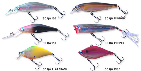 DUEL&YO-ZURI 3D QW 100, 150, MINNOW, FLAT CRANK, POPPER, VIBE       